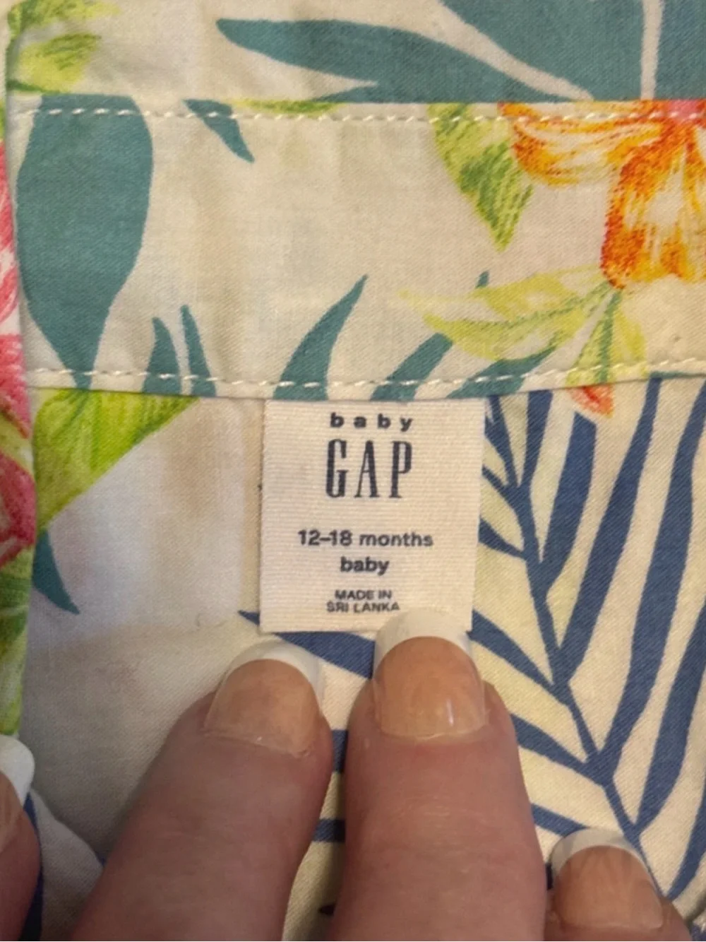 BABY GAP White Tropical Floral Short Romper